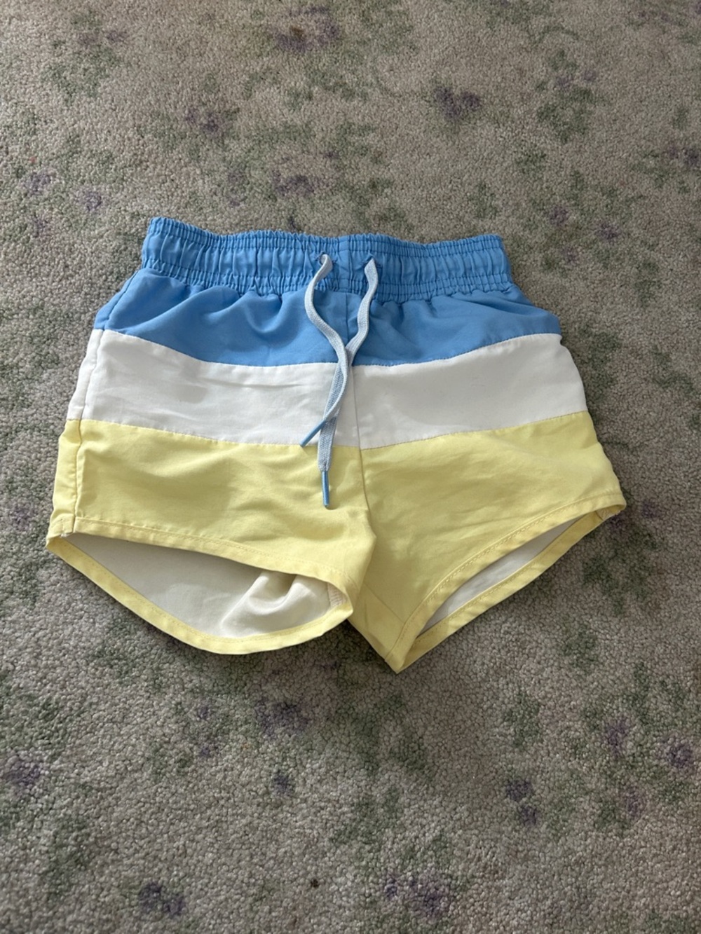Minnow Colorblock Blue White Yellow swim Shorts size 3